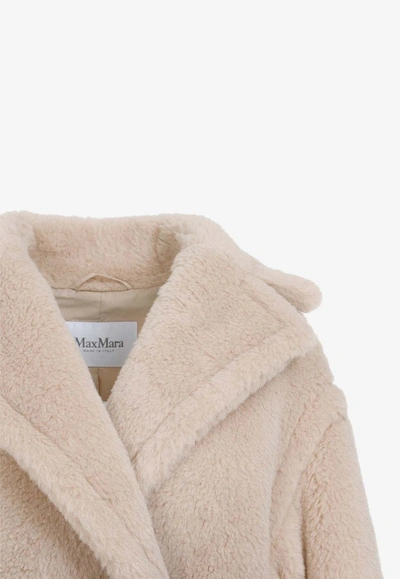 Shop Max Mara Degrade-effect Double-breasted Teddy Coat In Beige
