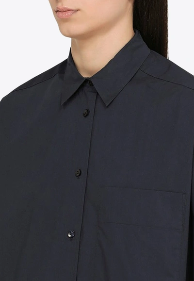 Shop By Malene Birger Derris Oversized Long-sleeved Shirt In Blue