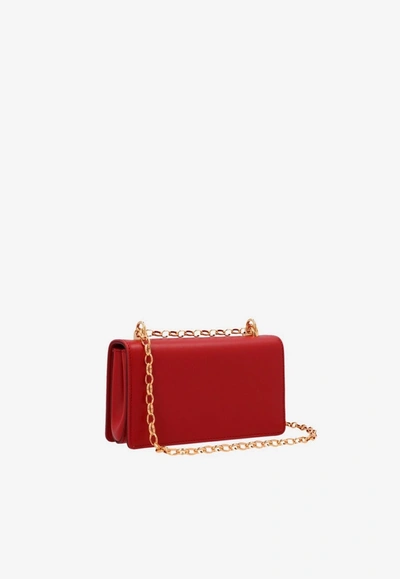 Dolce & Gabbana Dg Girls Calfskin Chain Phone Bag In Red