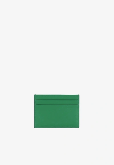 Dolce & Gabbana Dg Logo Cardholder In Calf Leather In Green