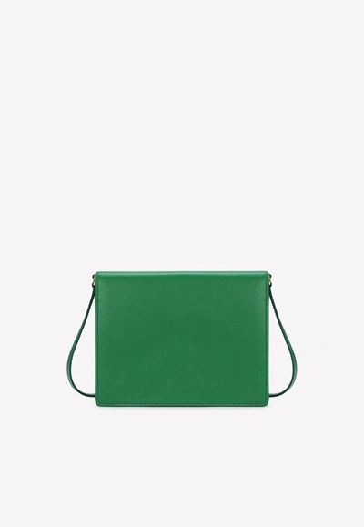 Dolce & Gabbana Dg Logo Crossbody Bag In Calf Leather In Green