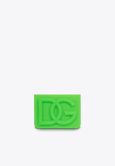 Dolce & Gabbana Dg Logo Embossed Cardholder In Green