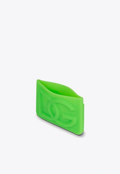 Dolce & Gabbana Dg Logo Embossed Cardholder In Green