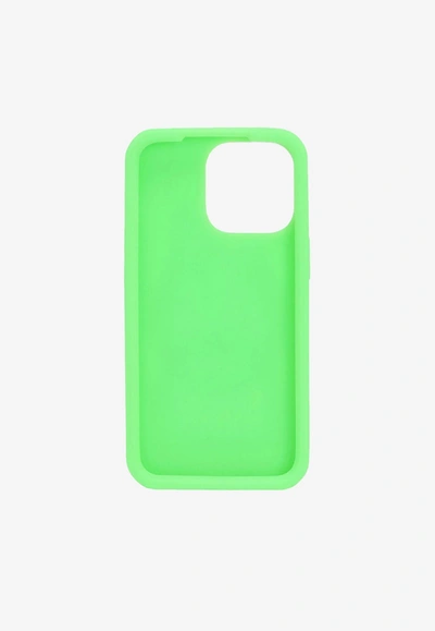Dolce & Gabbana Rubber Iphone 13 Pro Max Cover With Embossed Logo In Green