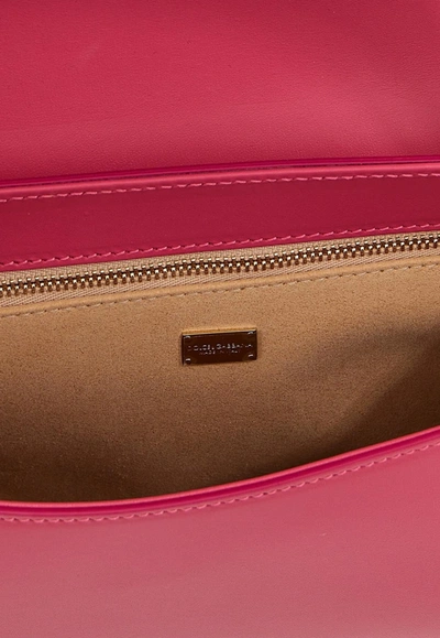 Dolce & Gabbana Dg Logo Shoulder Bag In Calf Leather In Fuchsia