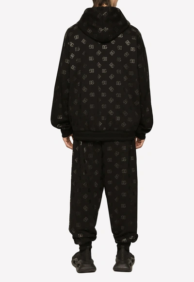 Dolce & Gabbana Logo-monogram-print Hoodie In Black