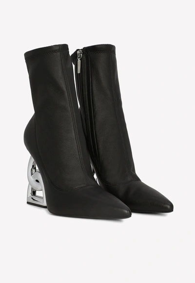 Dolce & Gabbana Dg Pop 105 Ankle Boots In Faux Leather In Black