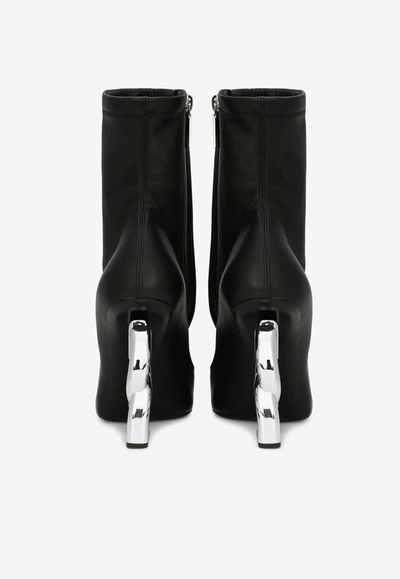 Dolce & Gabbana Dg Pop 105 Ankle Boots In Faux Leather In Black