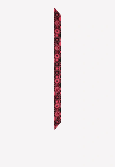 Dolce & Gabbana Dg Logo-print Silk Headscarf In Pink