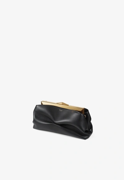Jimmy Choo Diamond Frame Clutch In Calf Leather In Black