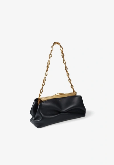 Jimmy Choo Diamond Frame Clutch In Calf Leather In Black
