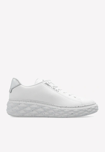 Shop Jimmy Choo Diamond Light Maxi Low-top Sneakers In White