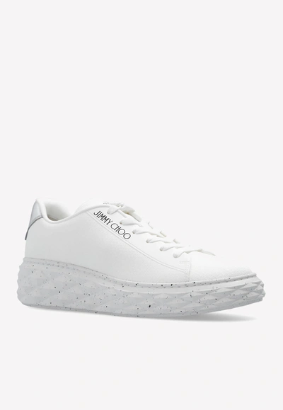 Shop Jimmy Choo Diamond Light Maxi Low-top Sneakers In White