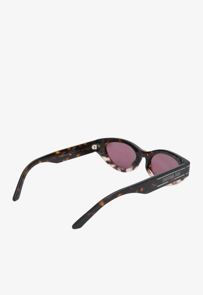 Shop Dior Signature Oval-shaped Sunglasses In Burgundy