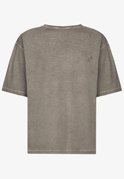 Shop Dolce & Gabbana Distressed Washed-out Logo T-shirt In Gray