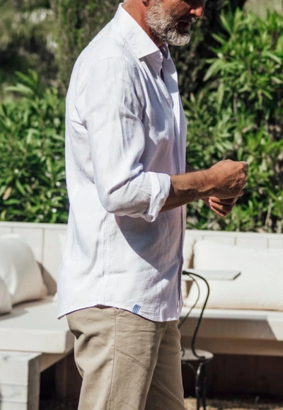 Les Canebiers Divin Button-up Shirt In Linen In White