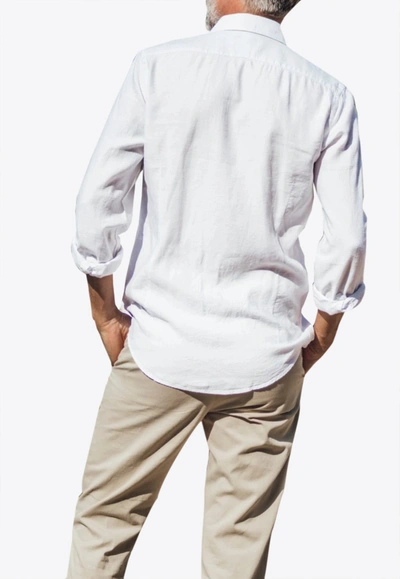 Les Canebiers Divin Button-up Shirt In Linen In White