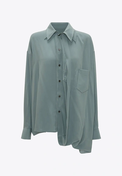 Shop Victoria Beckham Double Layer Blouse In Silk In Green