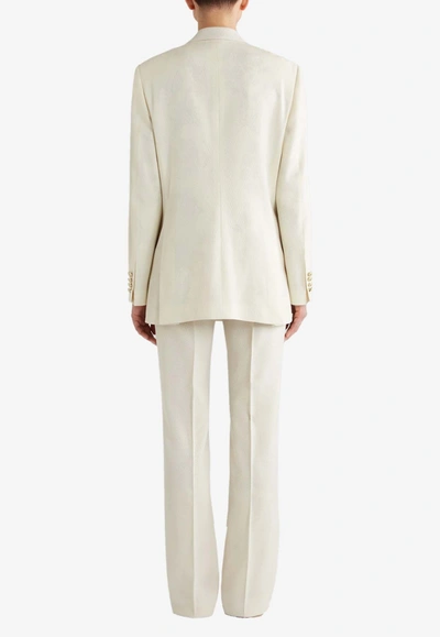 Shop Etro Double-breasted Blazer In Wool In White