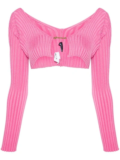 Shop Jacquemus Top In Neon Pink