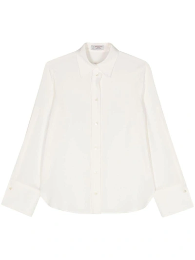 Shop Alberto Biani Slim Fit Cady Shirt In White