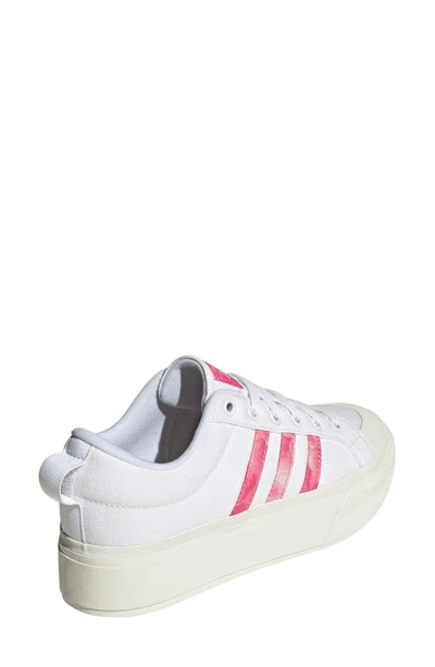 Adidas Originals Bravado 2.0 Platform Skate Sneaker In White/ Pink/ Off White