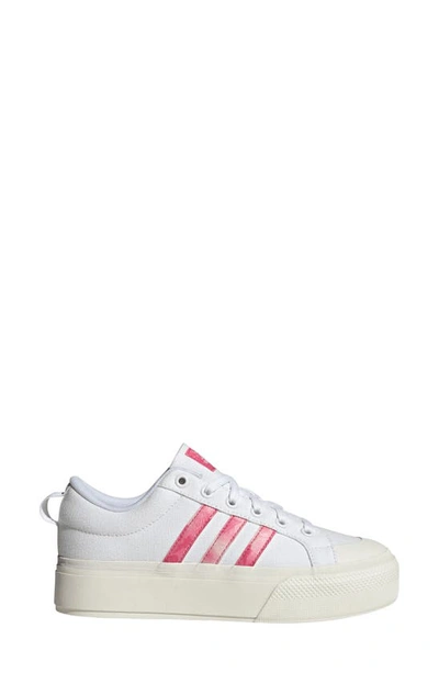 Adidas Originals Bravado 2.0 Platform Skate Sneaker In White/ Pink/ Off White