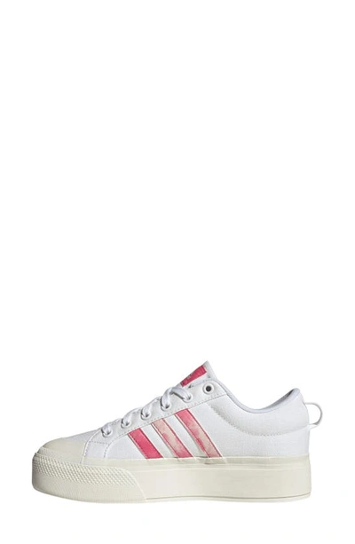 Adidas Originals Bravado 2.0 Platform Skate Sneaker In White/ Pink/ Off White