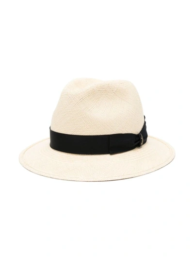 Shop Borsalino Federico Straw Panama Hat In Blue