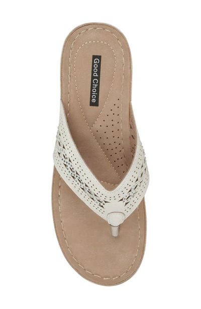 Shop Good Choice New York Bari Embellished Wedge Sandal In White