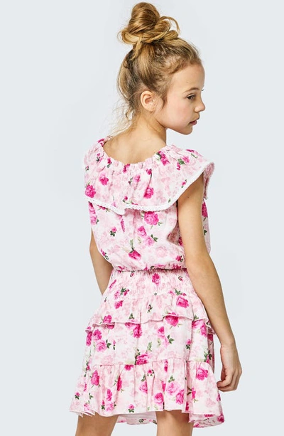 Shop Sara Sara Kids' Floral Ruffle Top & Skirt Set In Pink Multi