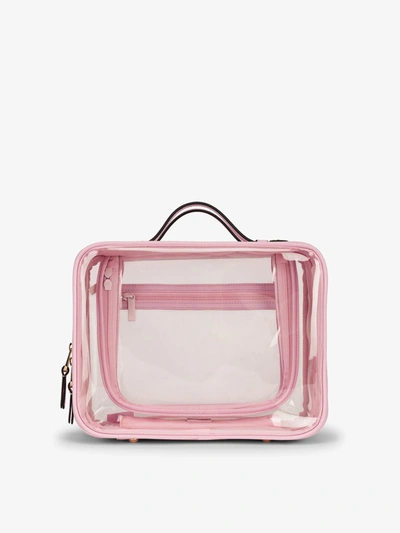 Shop Calpak Large Clear Cosmetics Case In Strawberry
