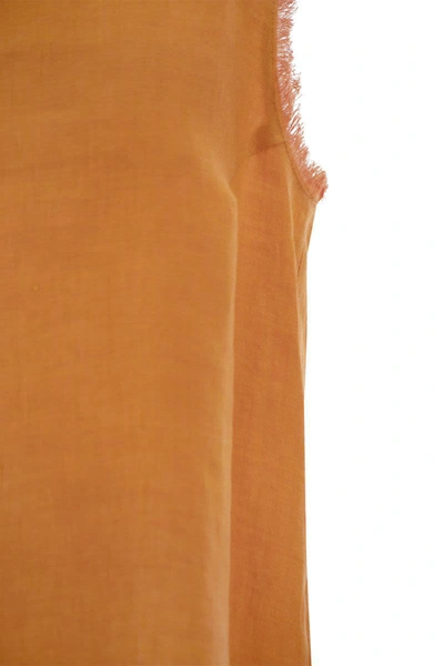 Shop Antonelli Adrien - Linen Sleeveless Jumper In Orange