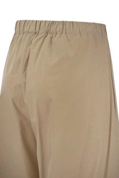 Shop Antonelli Steven - Stretch Cotton Loose-fitting Trousers In Beige