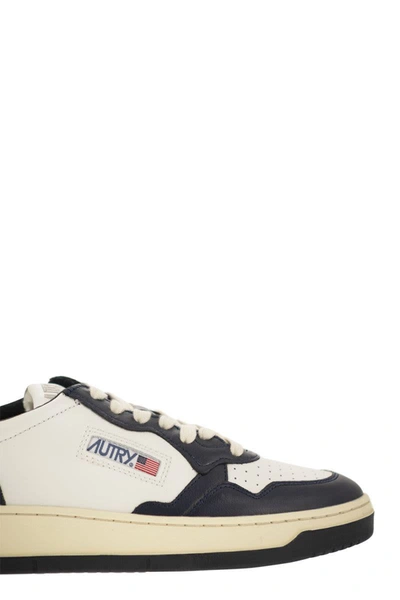 Shop Autry Medalist Low - Leather Sneakers In White/blue