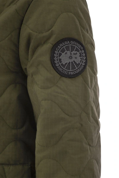 Shop Canada Goose Annex Liner - Reversible Jacket With Black Badge In Military Green