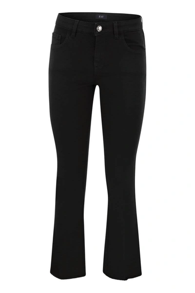 Shop Fay 5-pocket Trousers In Stretch Cotton. In Black