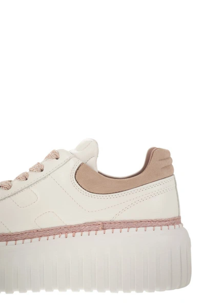 Shop Hogan H-stripes - Sneakers In White/pink
