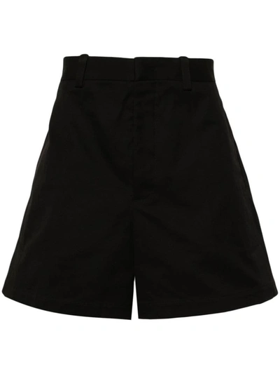 Shop Jil Sander Cotton Wide-leg Shorts In Black