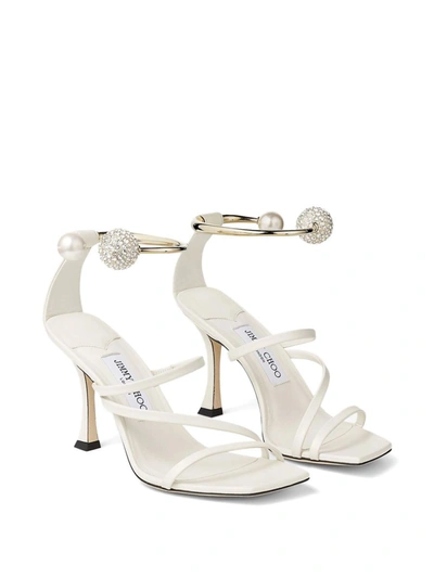 Shop Jimmy Choo Ottilia 90mm Leather Sandals In Nude & Neutrals