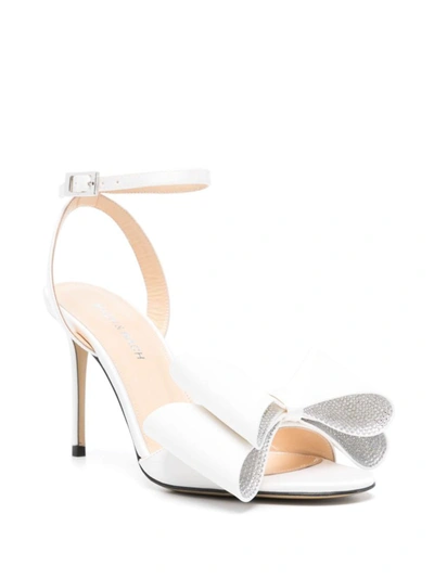 Mach&mach Mach E Mach Satin Le Cadeau Sandals With Double Bow In White