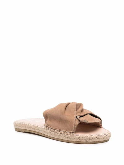 Shop Manebi Manebí Hamptons Knot-detail Suede Sandals In Dove Grey