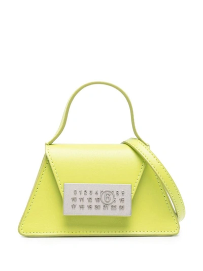 Shop Mm6 Maison Margiela Numeric Leather Mini Bag In Green