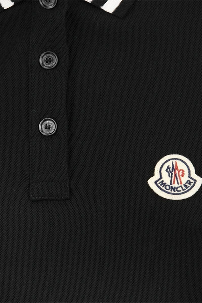 Shop Moncler Polo Shirt With Logo In Black