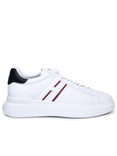 Shop Hogan White Leather H580 Sneaker