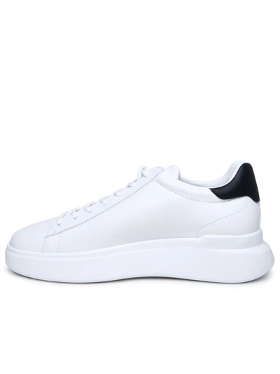 Shop Hogan White Leather H580 Sneaker