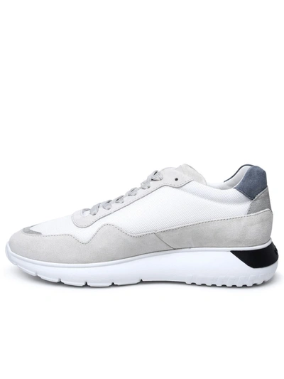 Shop Hogan Grey Sude Blend Sneakers In White