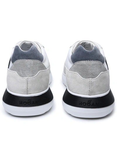 Shop Hogan Grey Sude Blend Sneakers In White