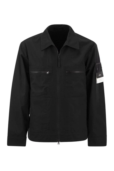 Shop Stone Island Lightweight Cotton Jacket In Black