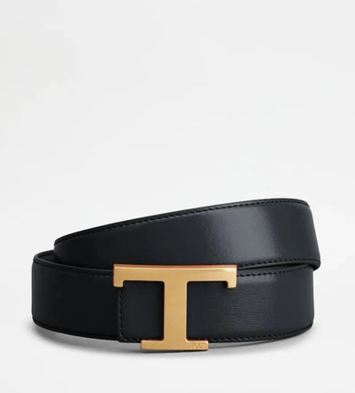Shop Tod's Belts In Nero/blu